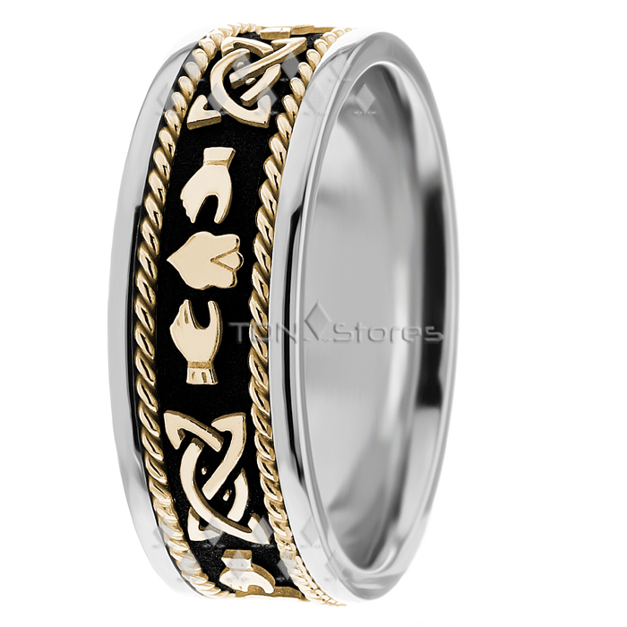 Two Toned Celtic Wedding Bands