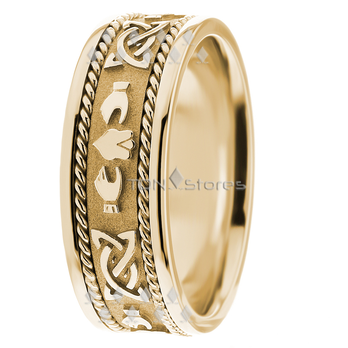 Yellow Gold Celtic Wedding Rings