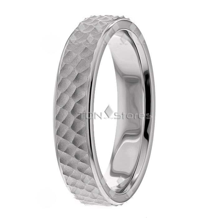 10K White Gold modern Womens Wedding Bands