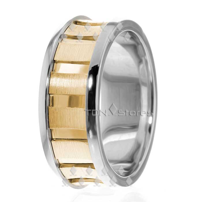 Two Tone Mens Womens Wedding Bands
