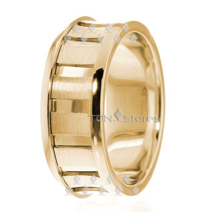 Yellow Gold Mens Wedding Rings Band