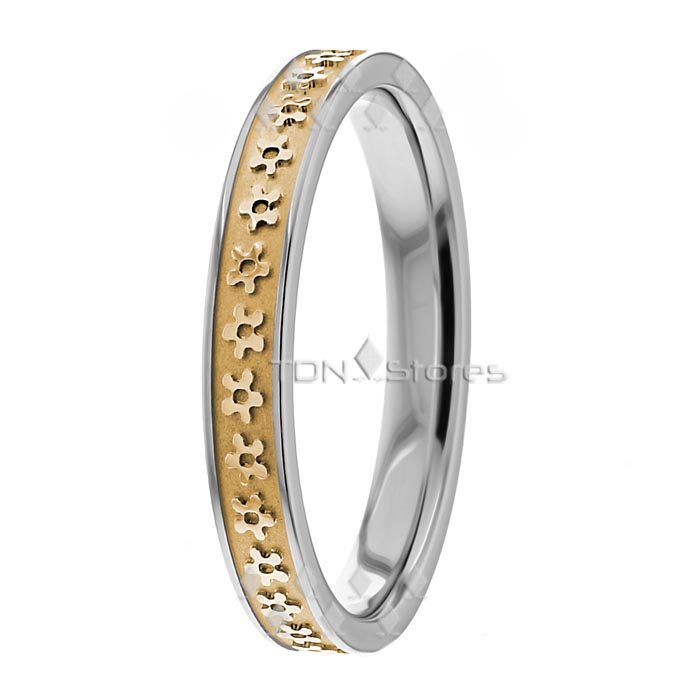Two Tone Womens Wedding Bands